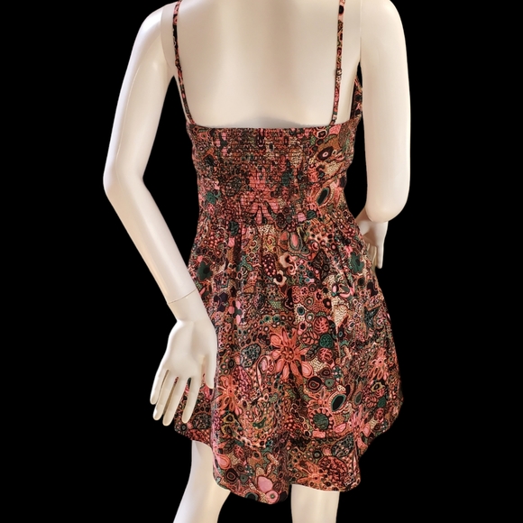 A.L.C. Sample Dress Dani Floral Cotton Mini Dress in Pink Tie Front Cutout - Picture 10 of 12